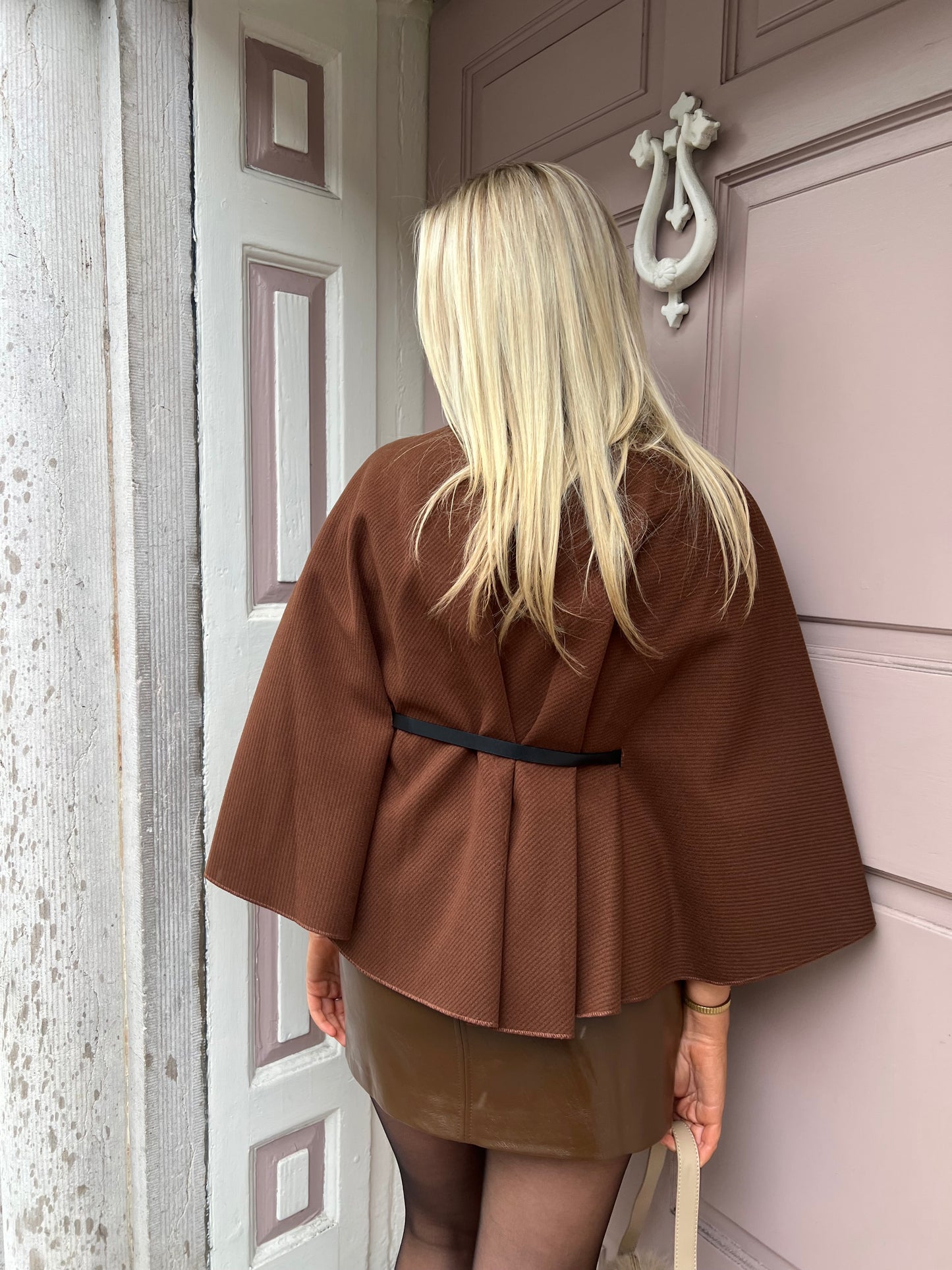 Brown Belted Cape