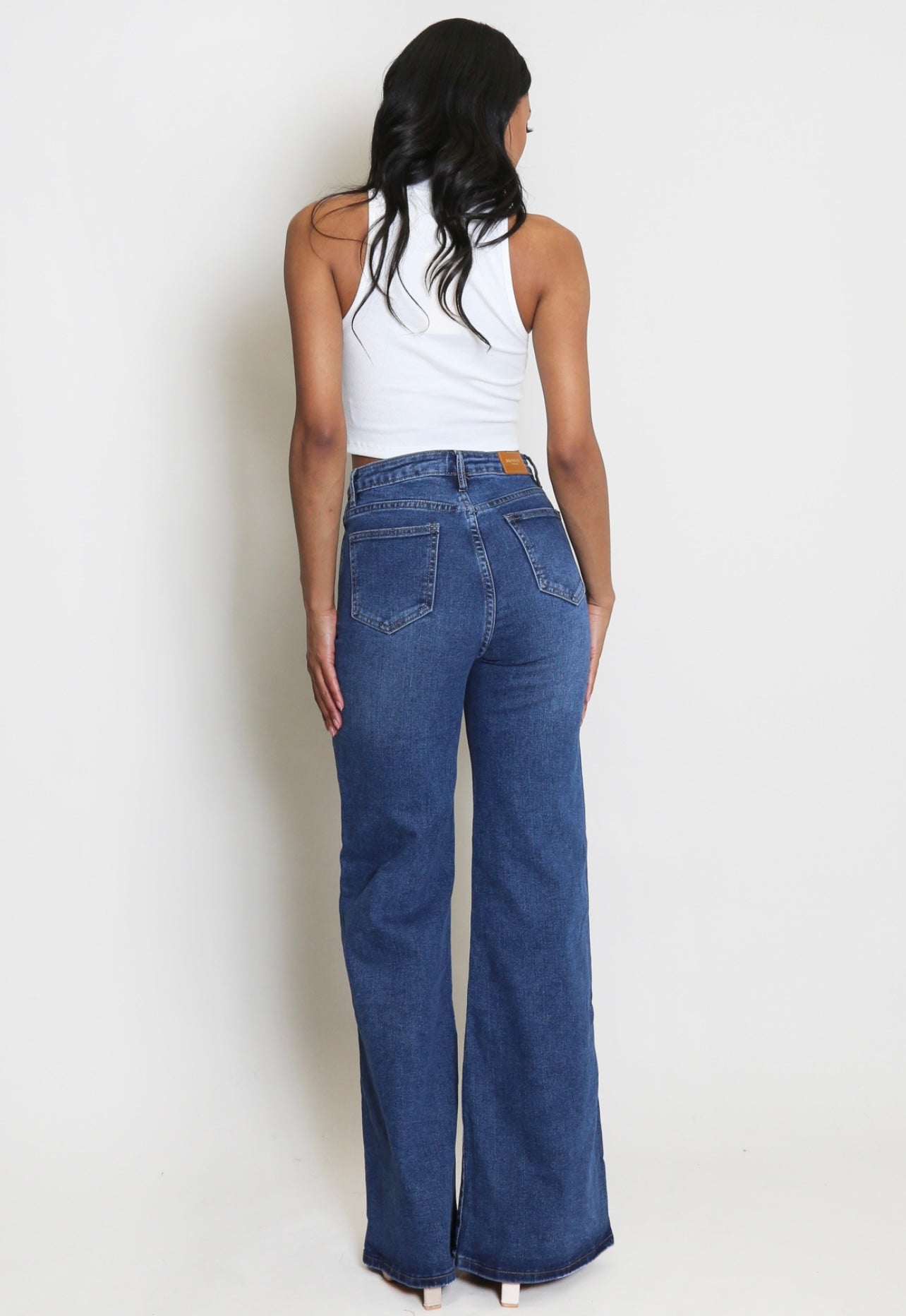 Blue High Waist Flare Jeans
