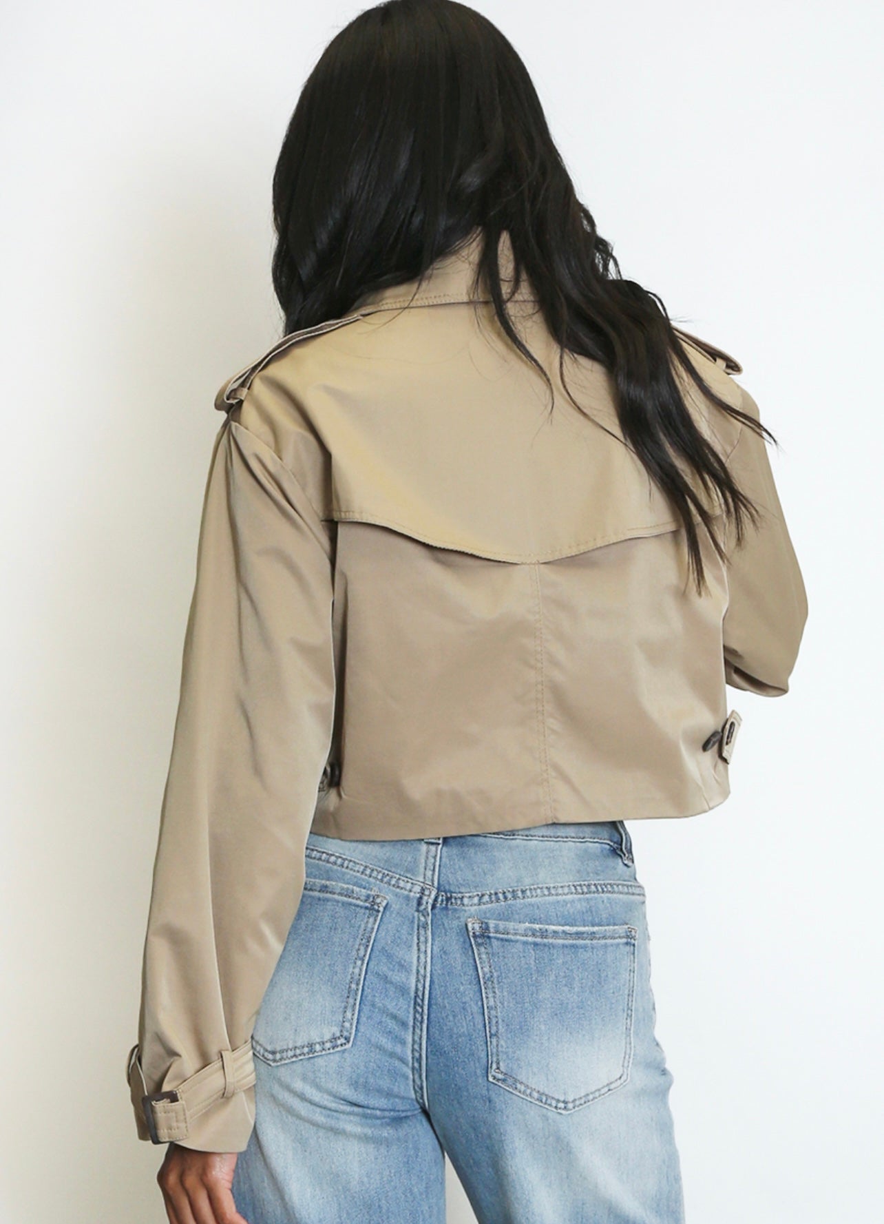 Taupe Short Boxy Trench Coat