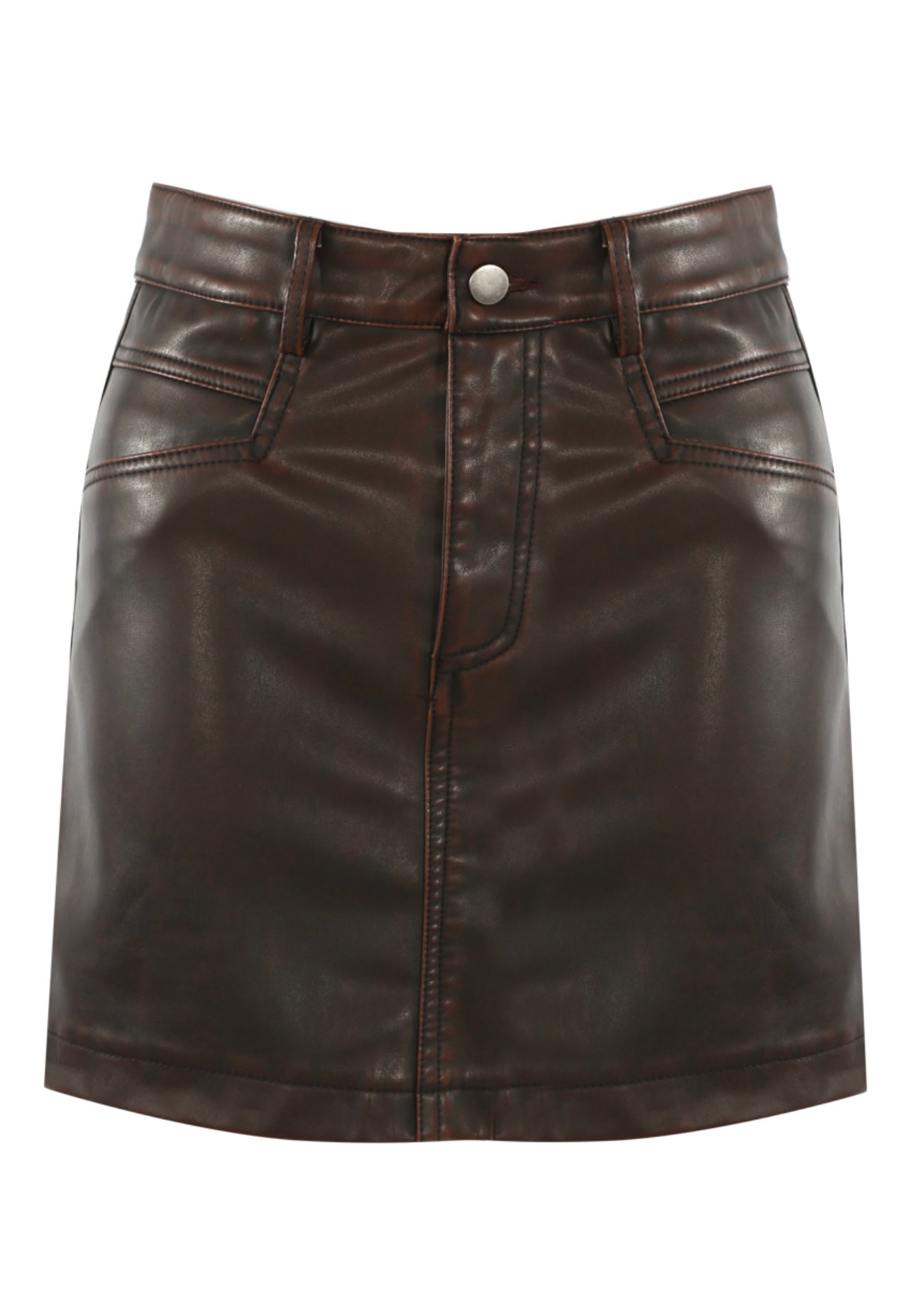 Brown A-Line Mini Skirt