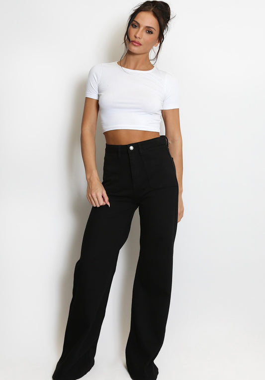 Black High Waist Flare Jeans