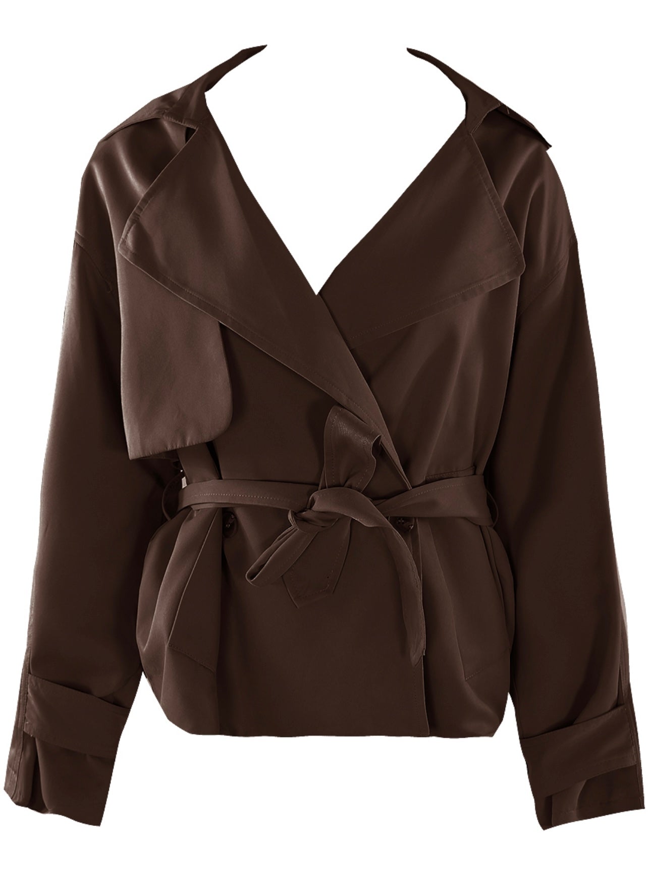 Belted Short Trench Coat