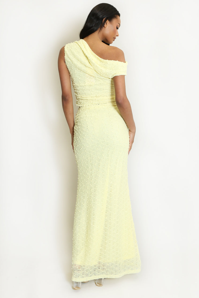 Lemon Bobble Texture Maxi Skirt Set