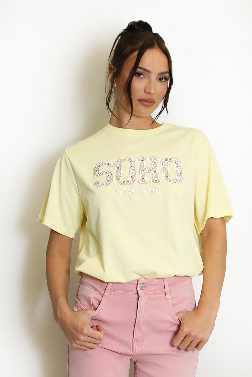 Lemon Floral Soho Motif T-Shirt
