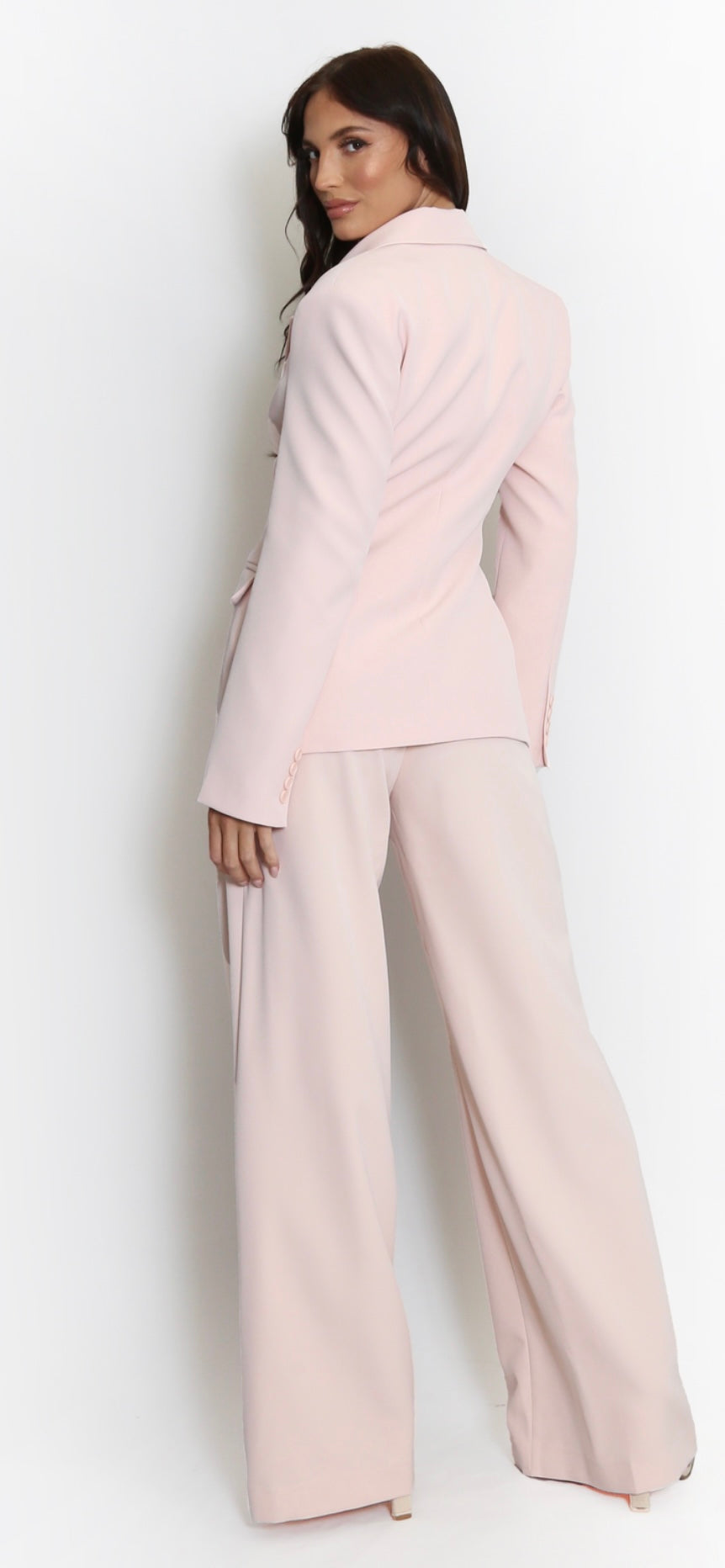 Pink Two Button Fitted Blazer