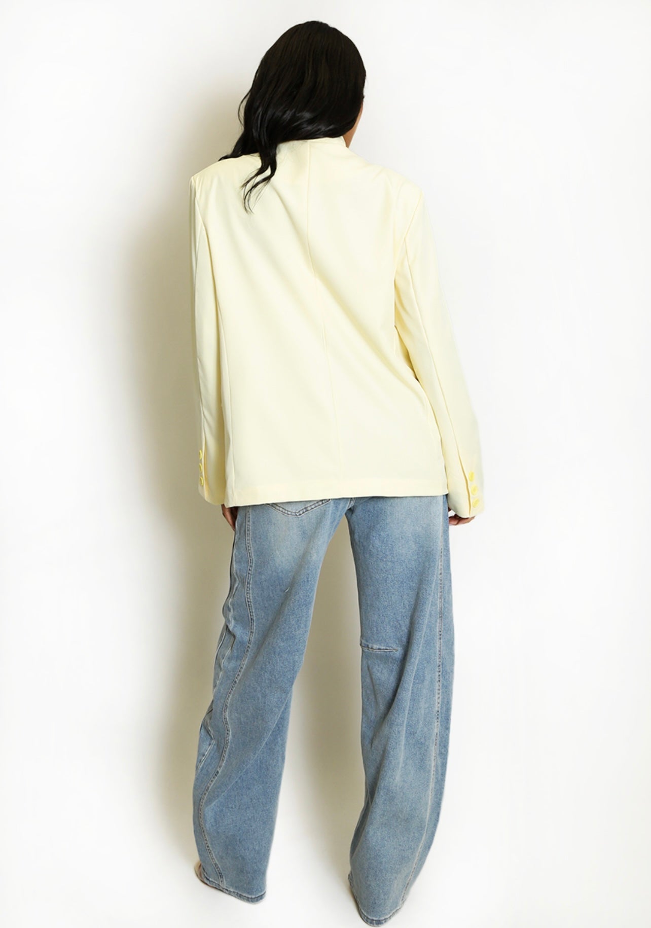 Lemon Asymmetric Wrap Blazer