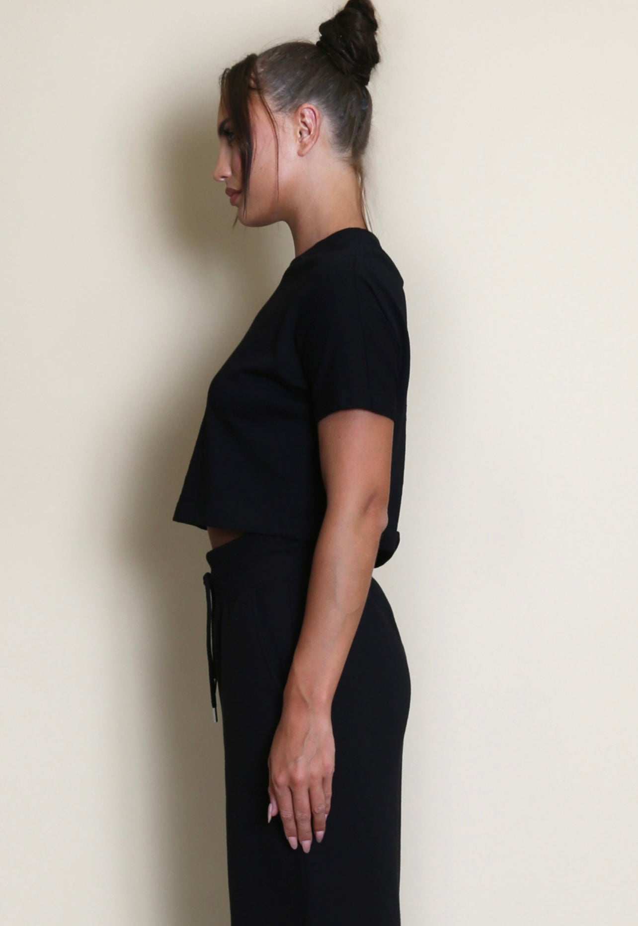 Black Boxy Relaxed Cropped T-Shirt