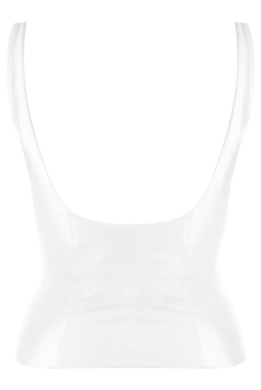 White Square Neck Cami Top
