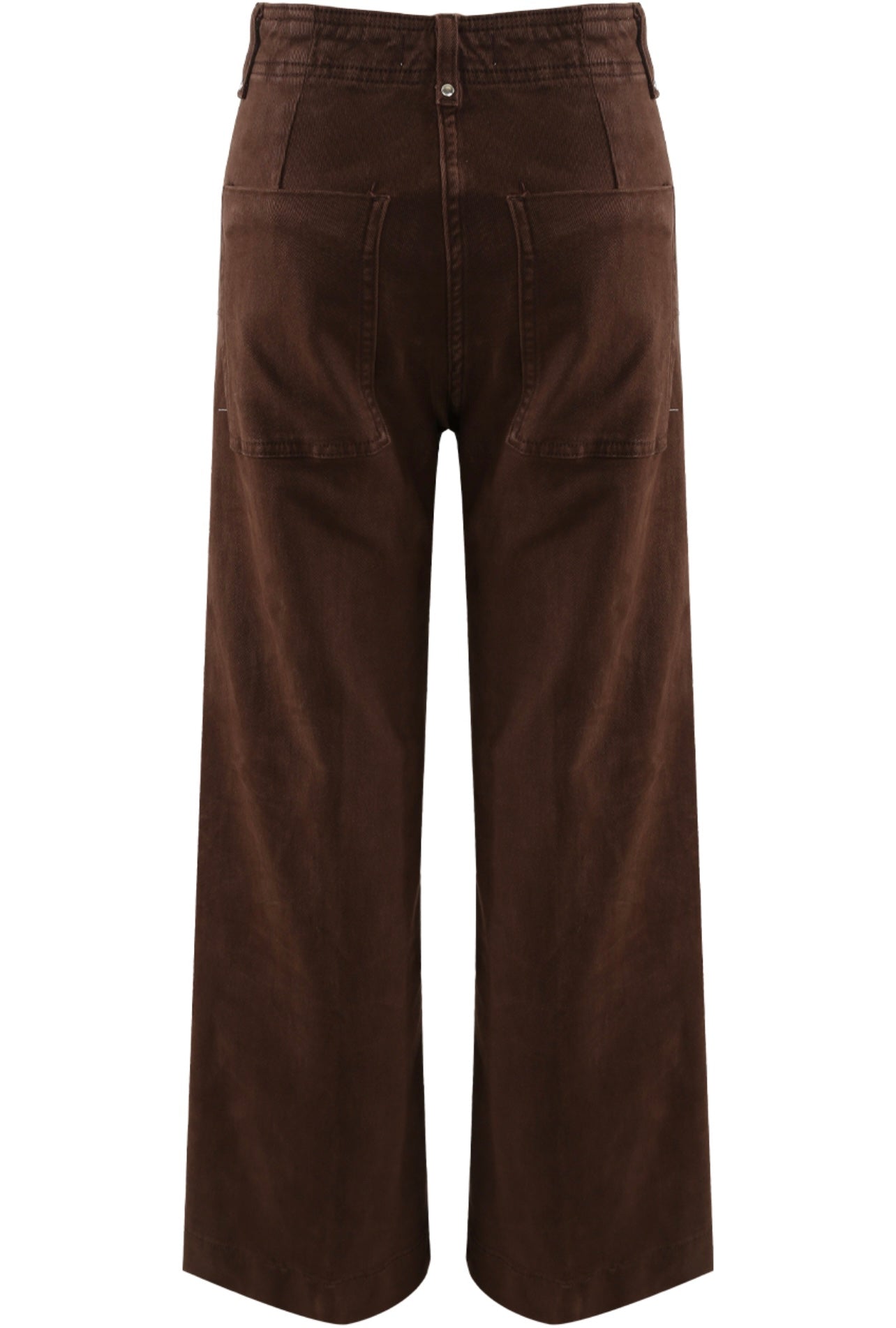 Brown Front Seam High Waist Wide Leg Jeans