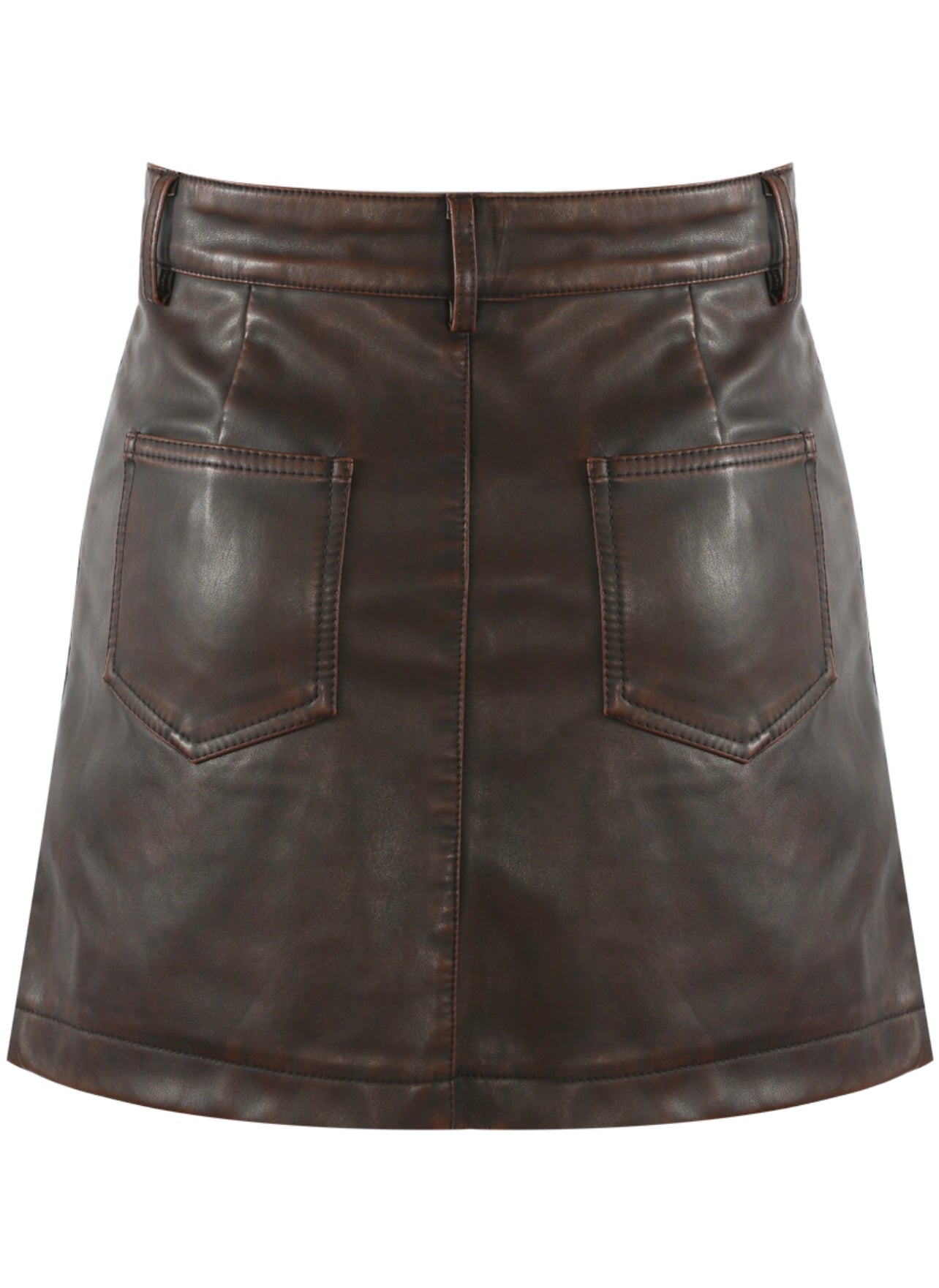 Brown A-Line Mini Skirt