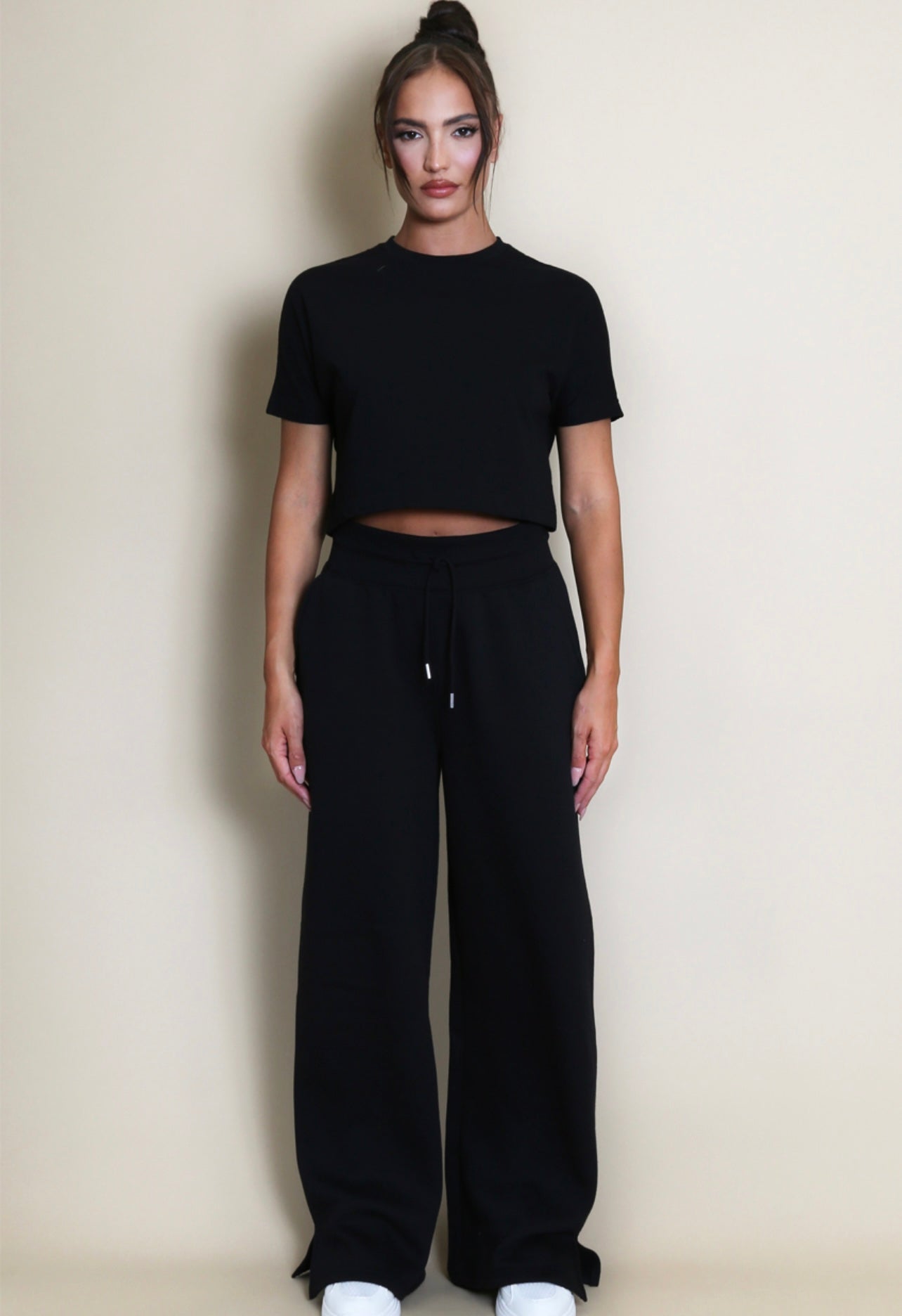 Black Boxy Relaxed Cropped T-Shirt