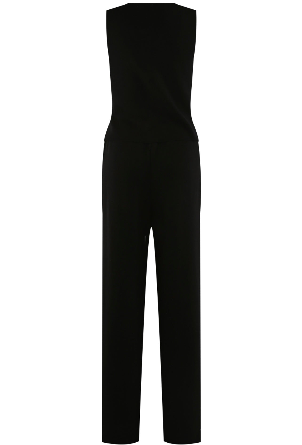 Black Fine Knit Button Waistcoat And Wide Leg Trouser set