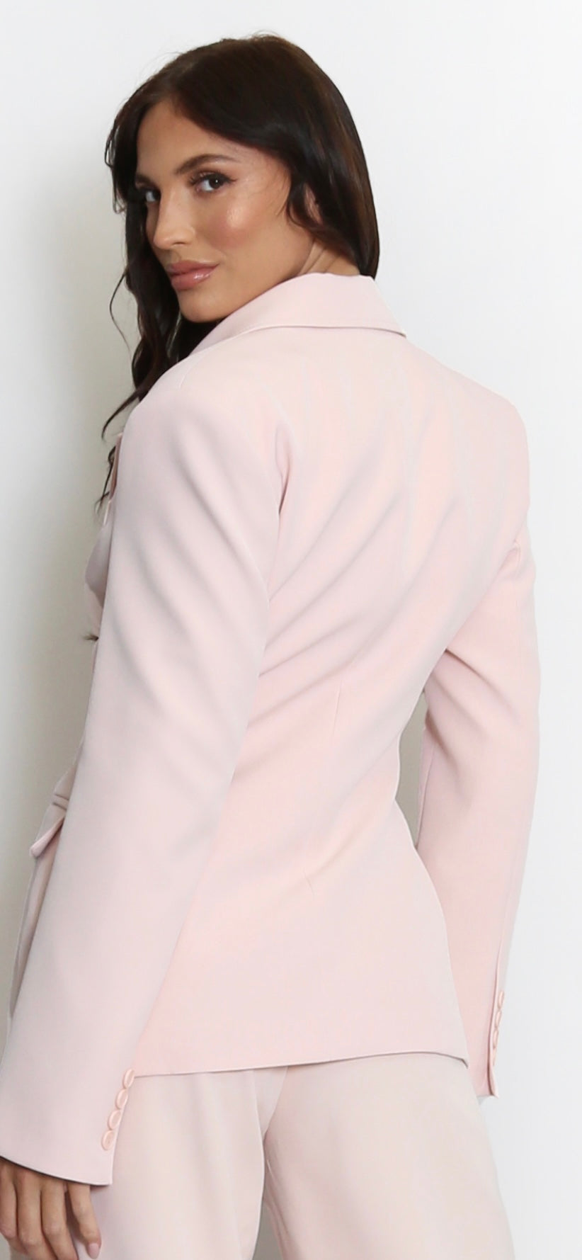 Pink Two Button Fitted Blazer