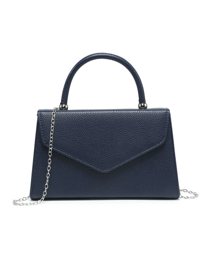 Navy PU Clutch Bag