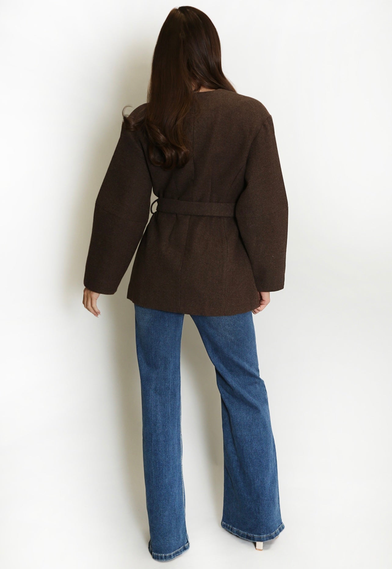Brown Belted Duster Jacket