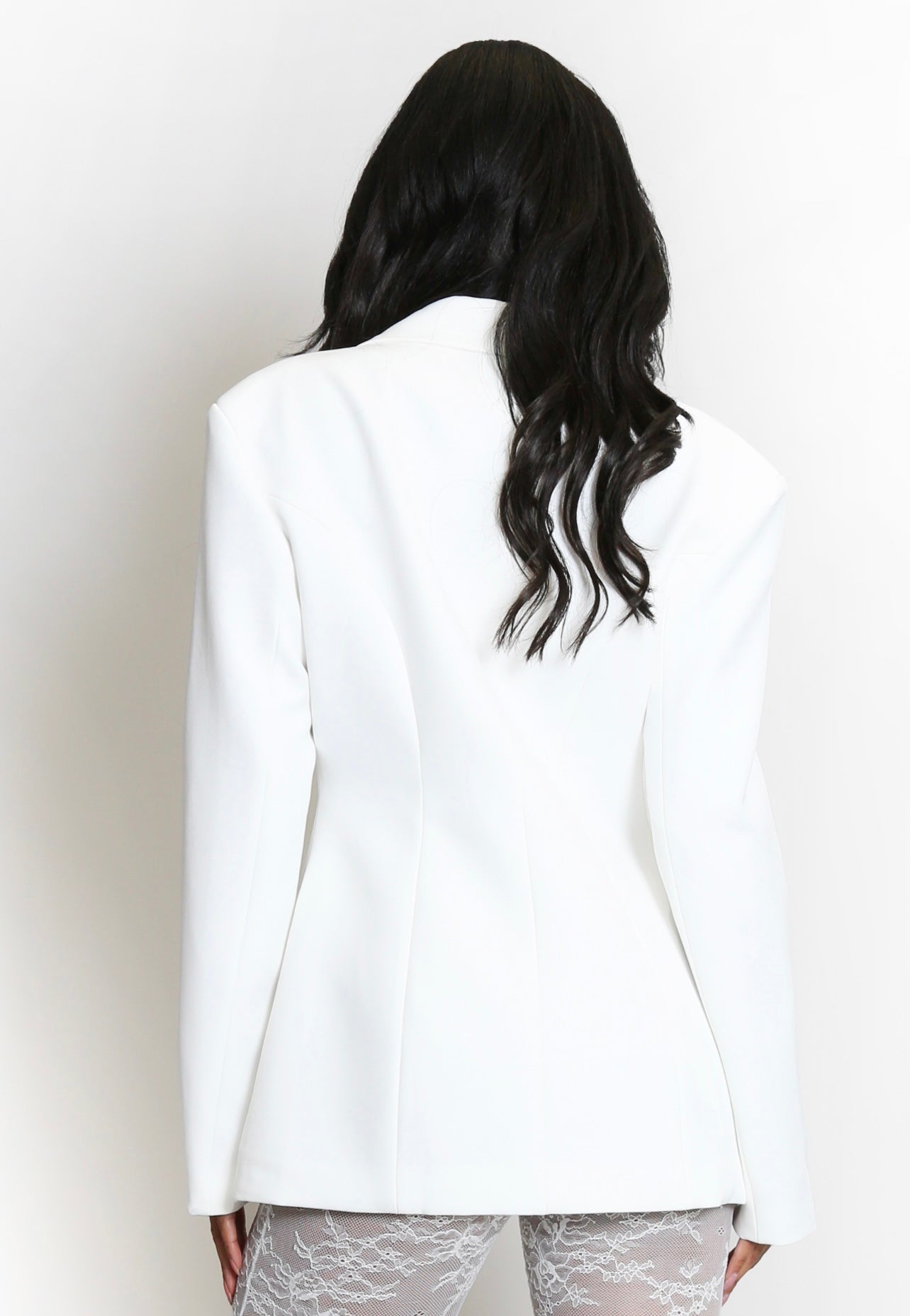 White Tailored Fitted Blazer