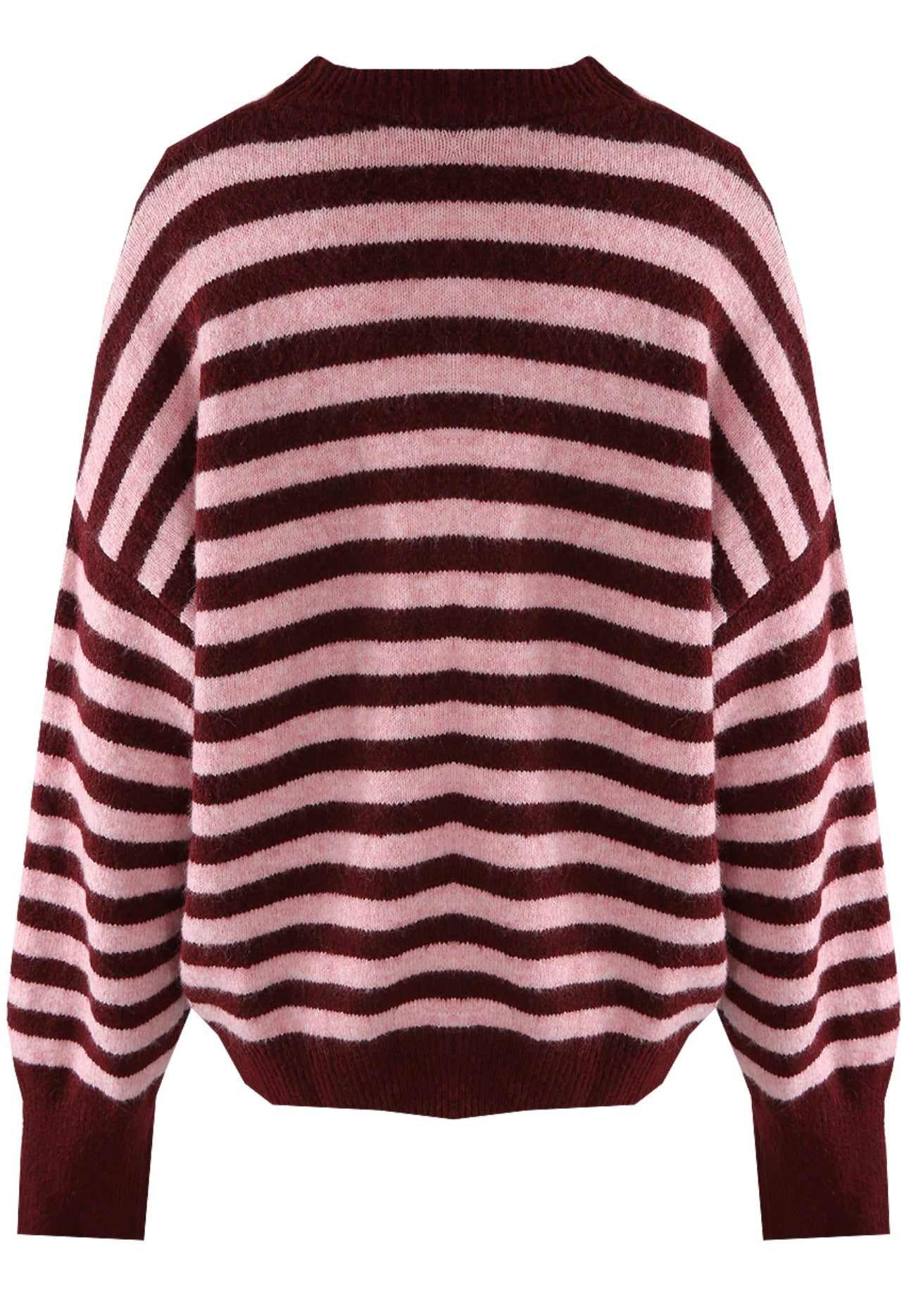 Burgundy Striped Wool Jumper