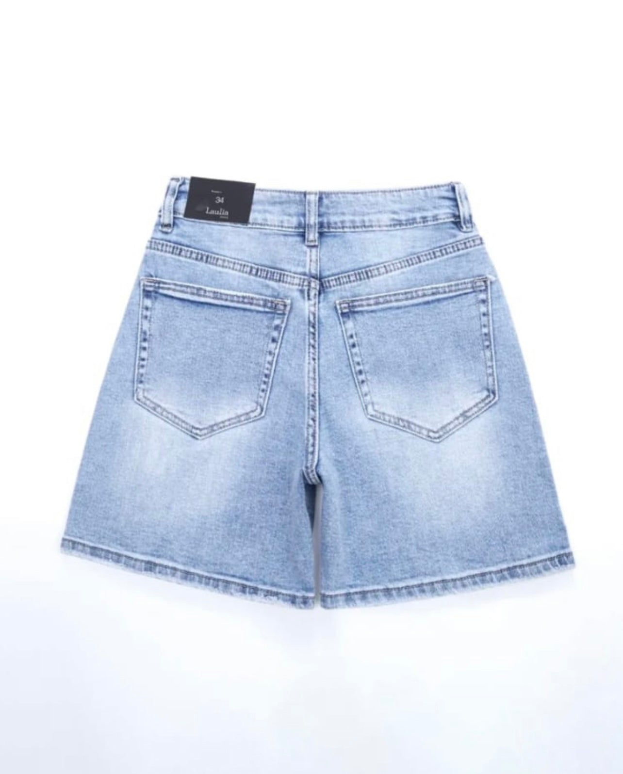 Washed Denim Shorts