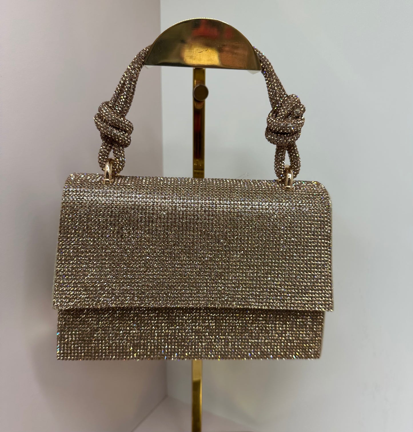 Champagne Crystal Knot Bag