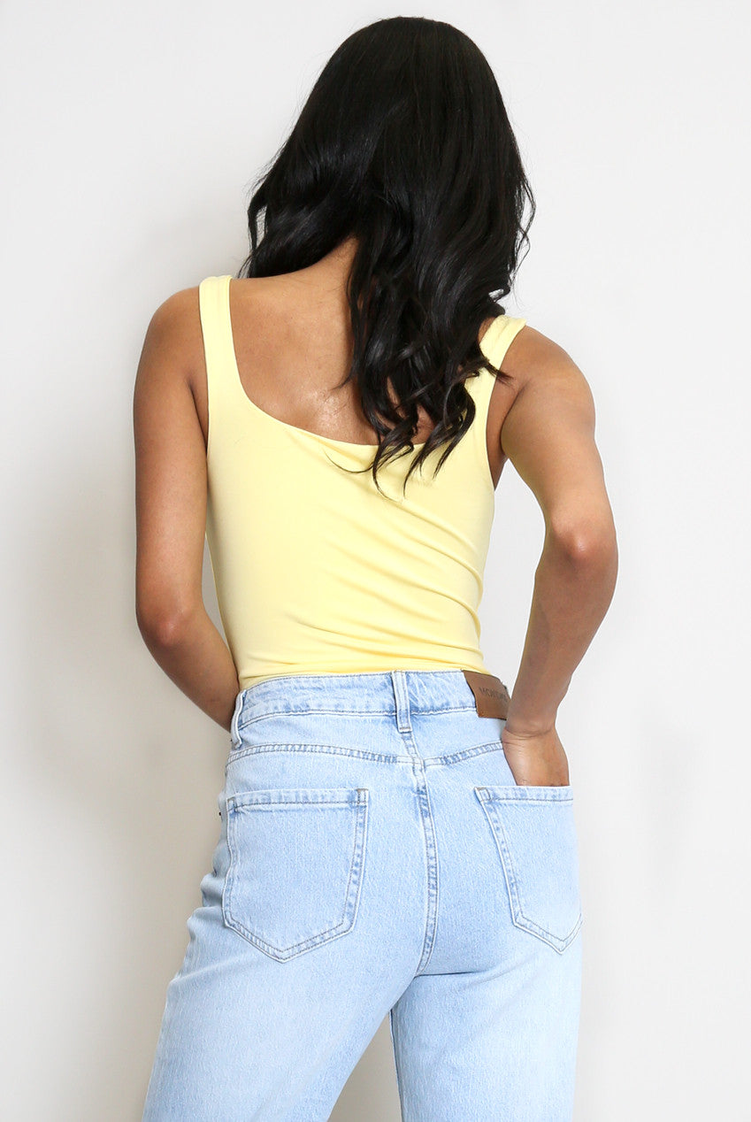 Lemon Square Neck Basic Bodysuit