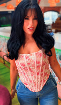 Pink Floral Corset Top