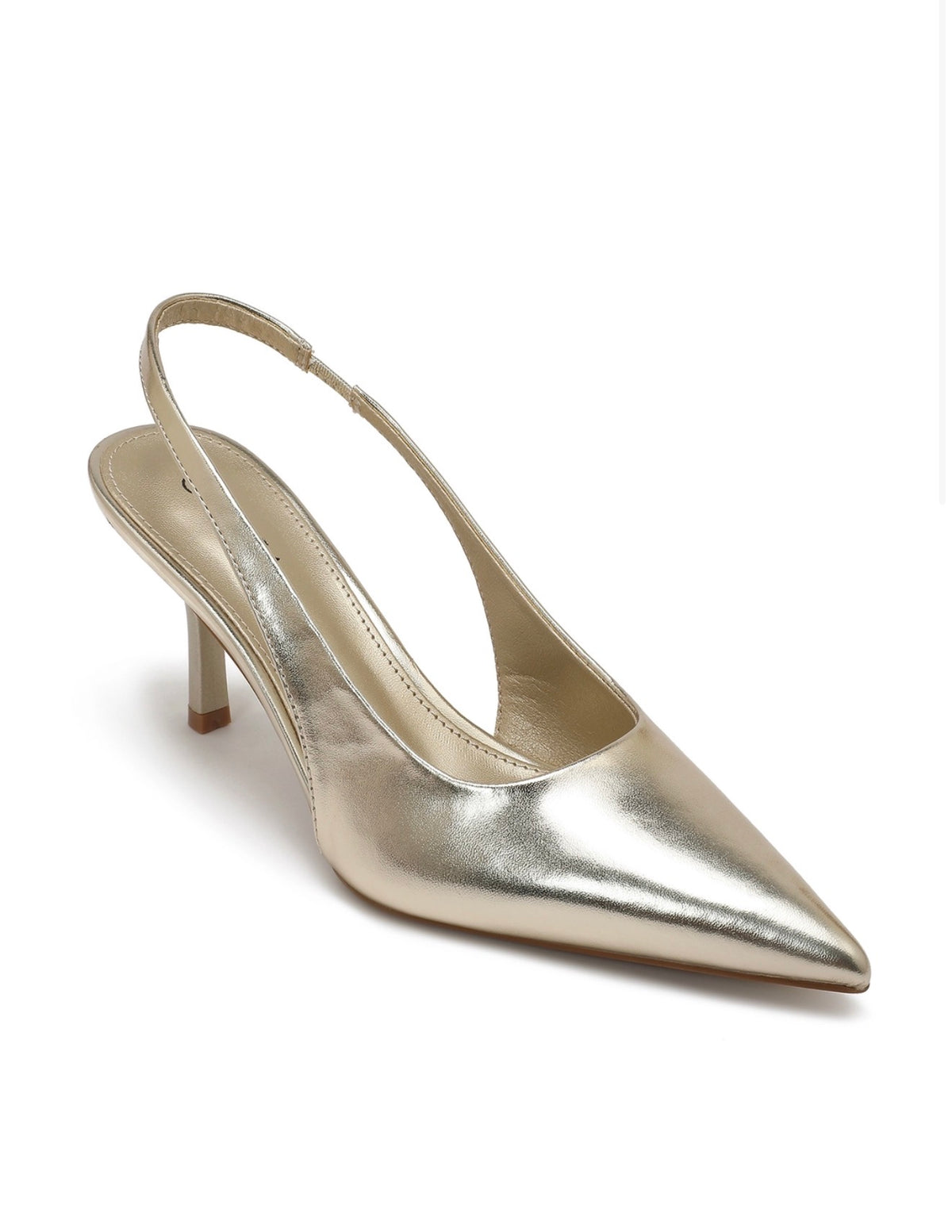 Gold Women's Pointed-Toe Slingback Pumps