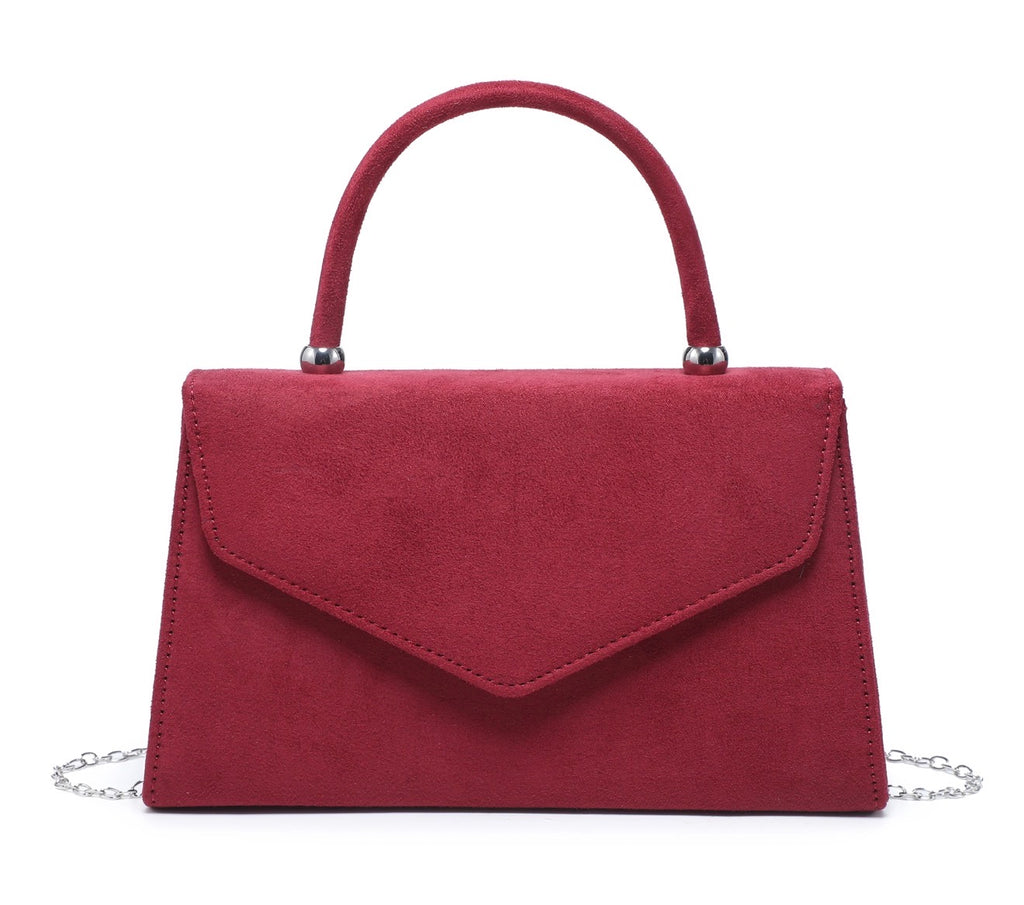 Top Handle Suede Clutch Bag