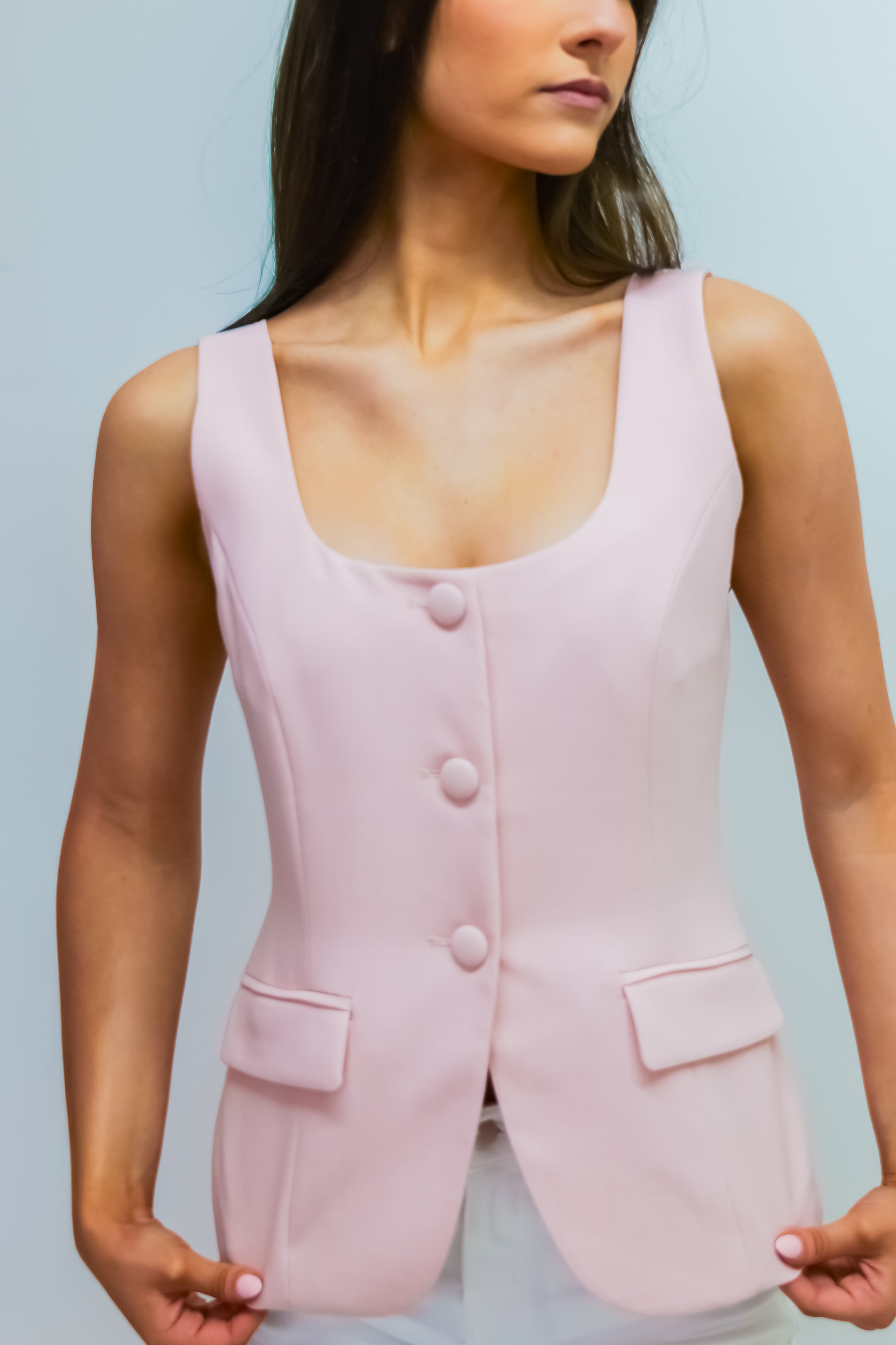 Pink Tailored Waistcoat