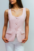 Pink Tailored Waistcoat