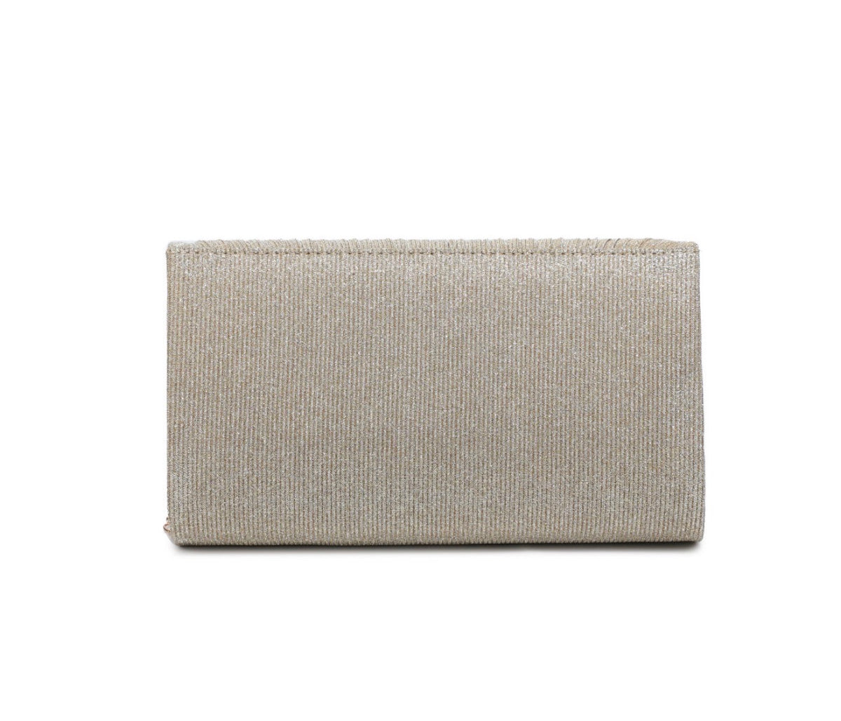 Metal Trim Along the Edge Glitter Clutch Bag