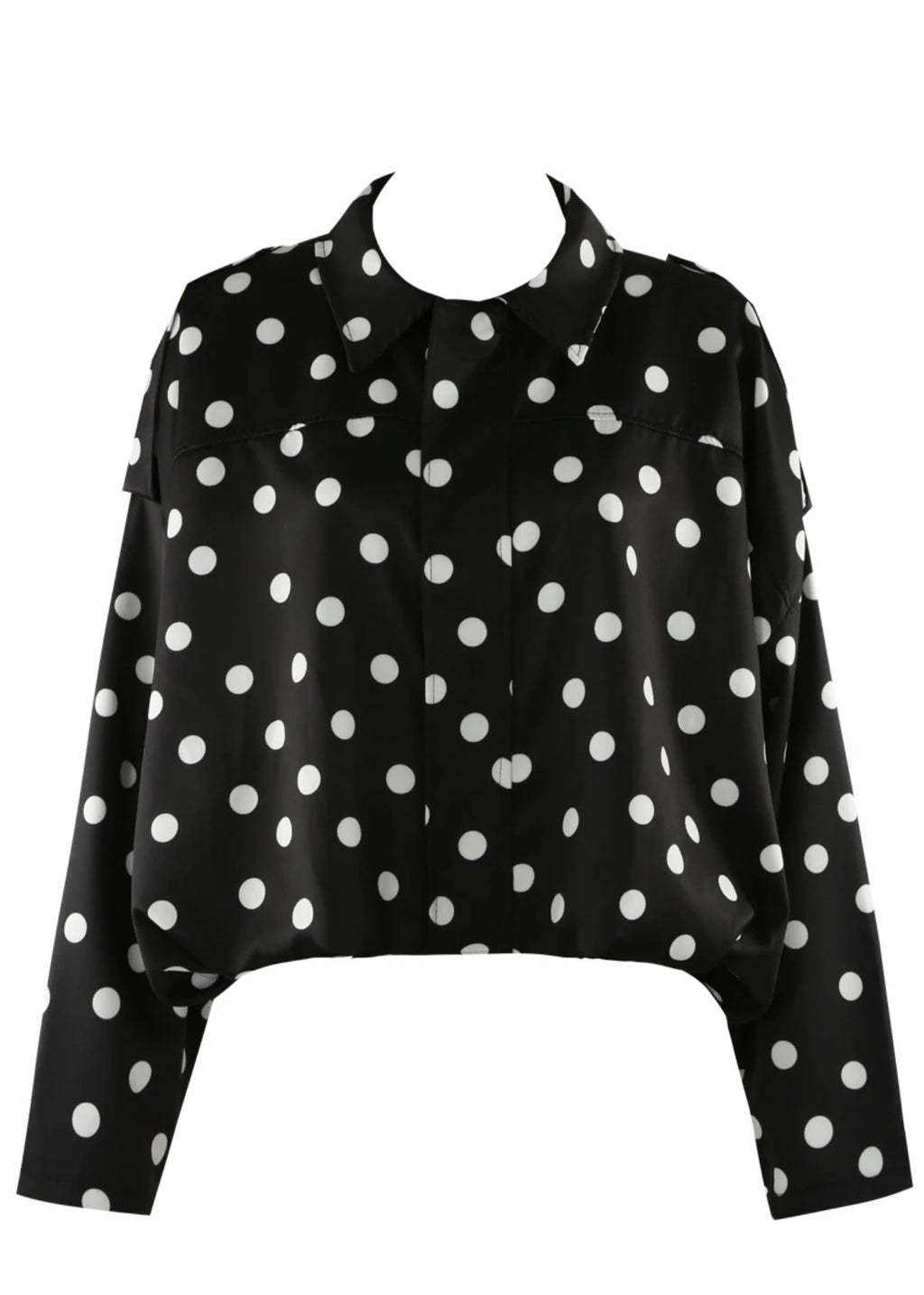 Black Polka Dot Bubble Hem Jacket