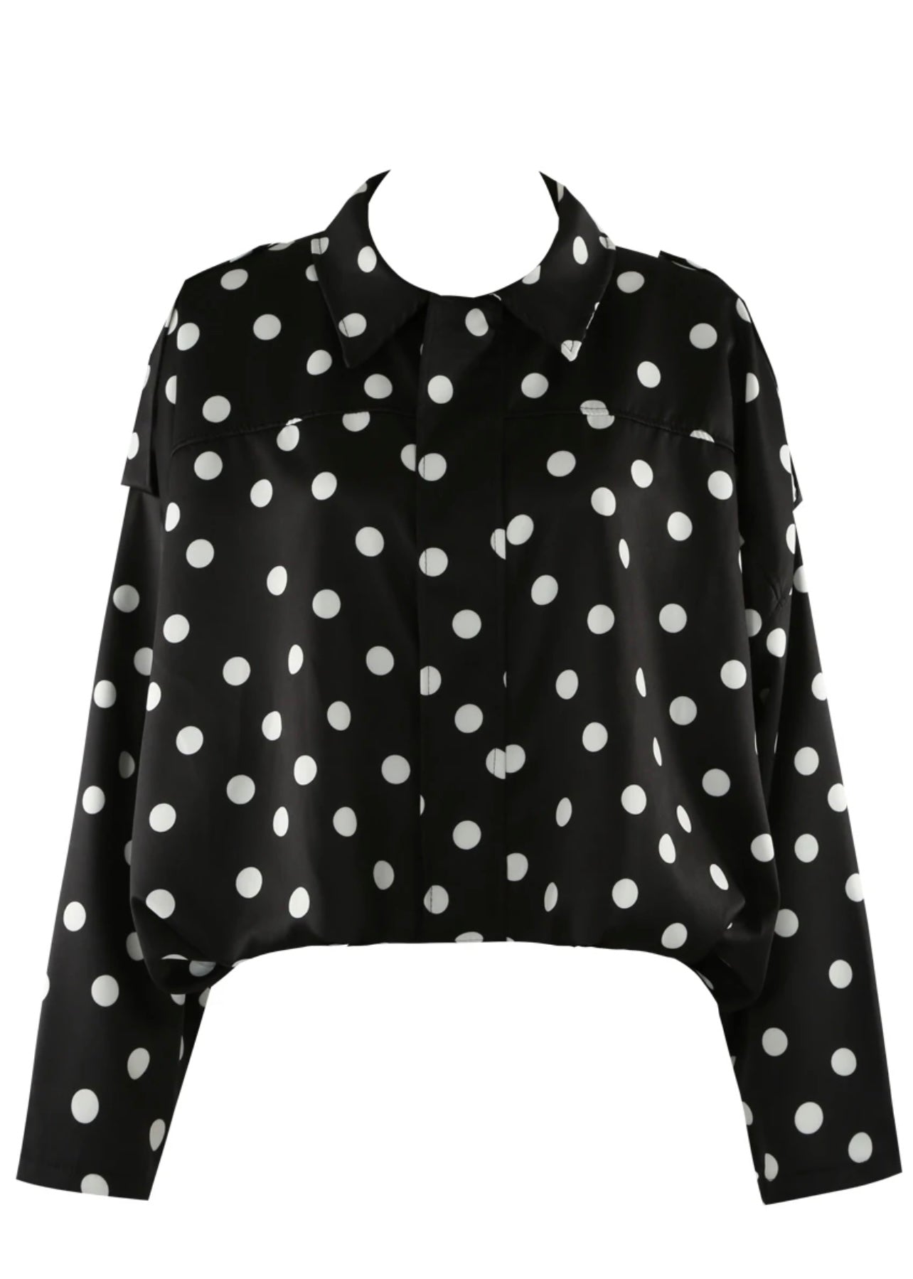 Black Polka Dot Bubble Hem Jacket
