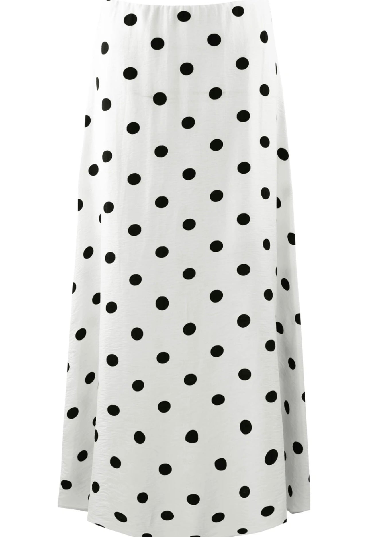 White Polka Dot A-Line Maxi Skirt
