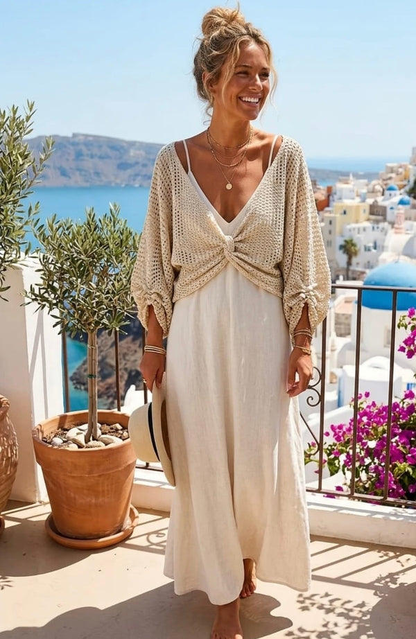 Beige Twist Crochet Shrug