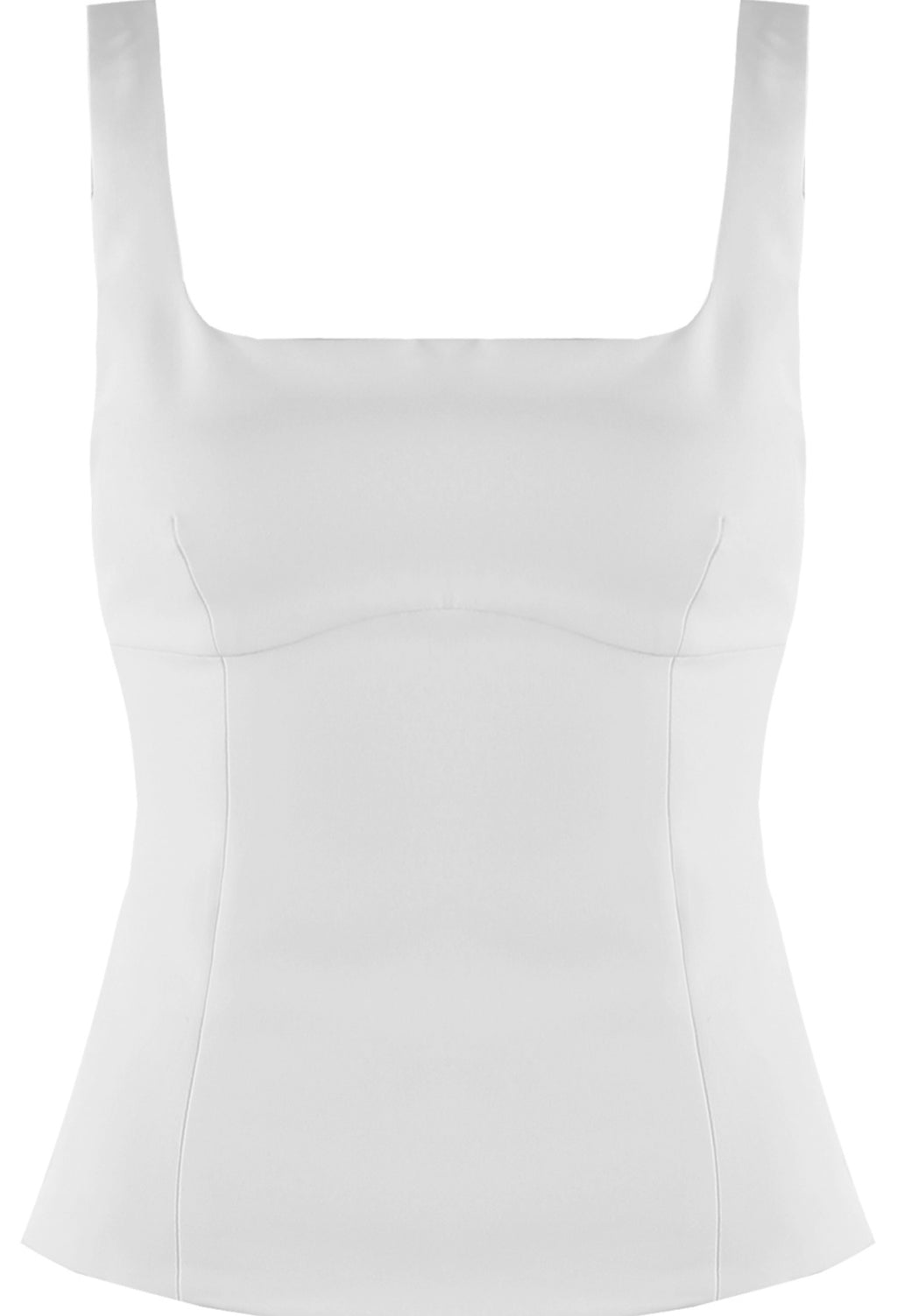 White Square neck Tailored Top