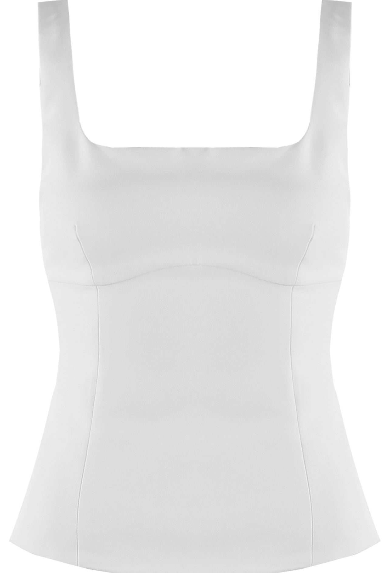 White Square neck Tailored Top