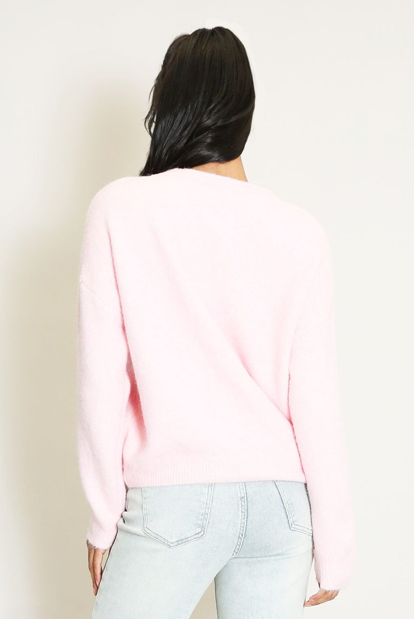 Pink Wellness Slogan Wool Jumper