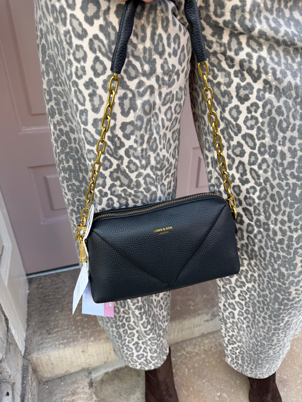 Gold Detail Chain Handle Handbag