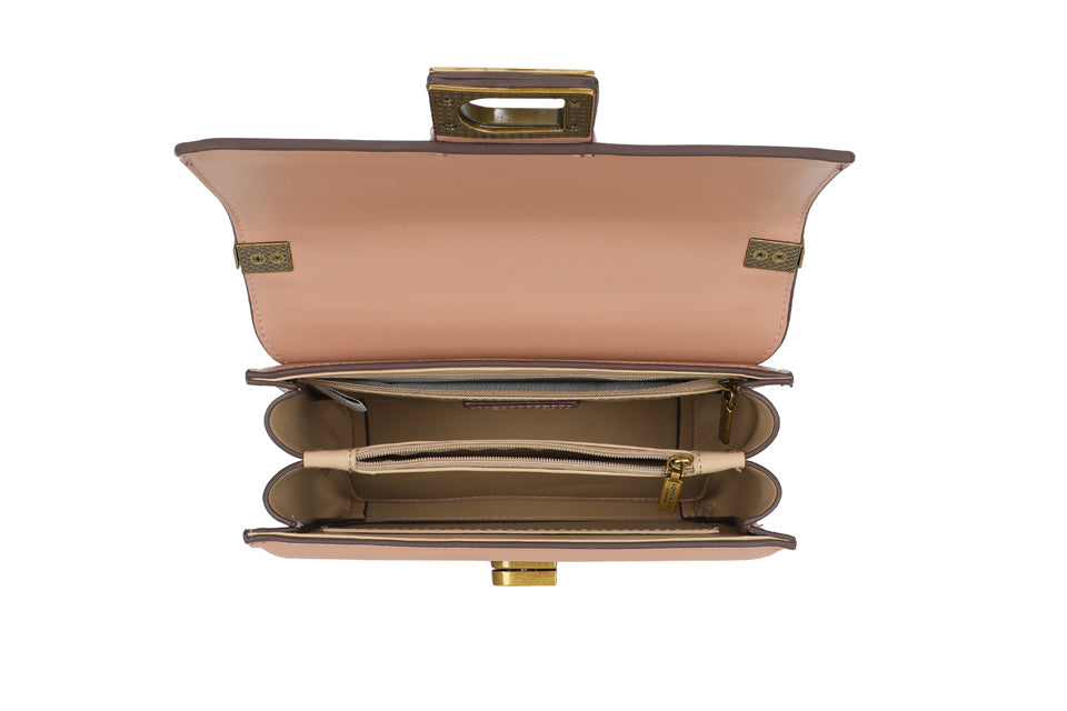 Gold Chain Detail Buckle Handbag