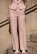 Pink Straight Leg Tailored Trousers