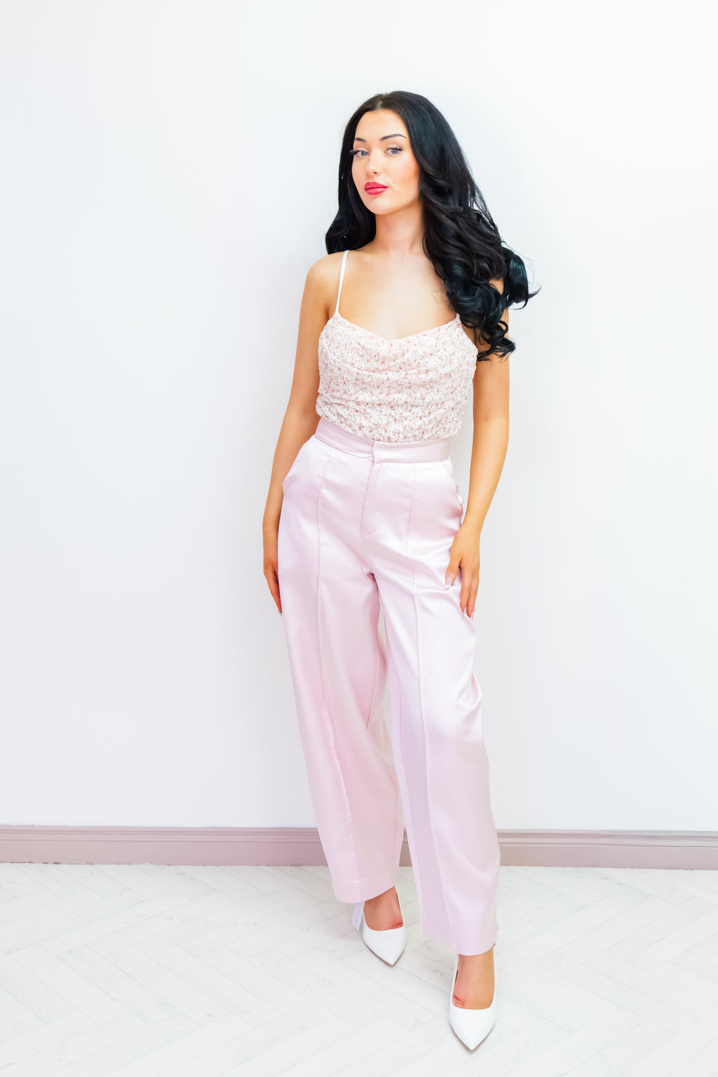 Pink Coloured Mesh Bodysuit