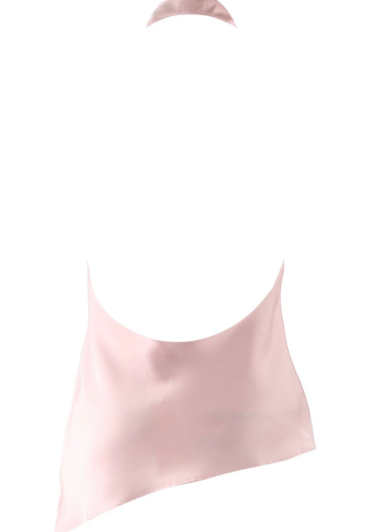 Pink Cowl Halter Neck Asymmetric Blouse