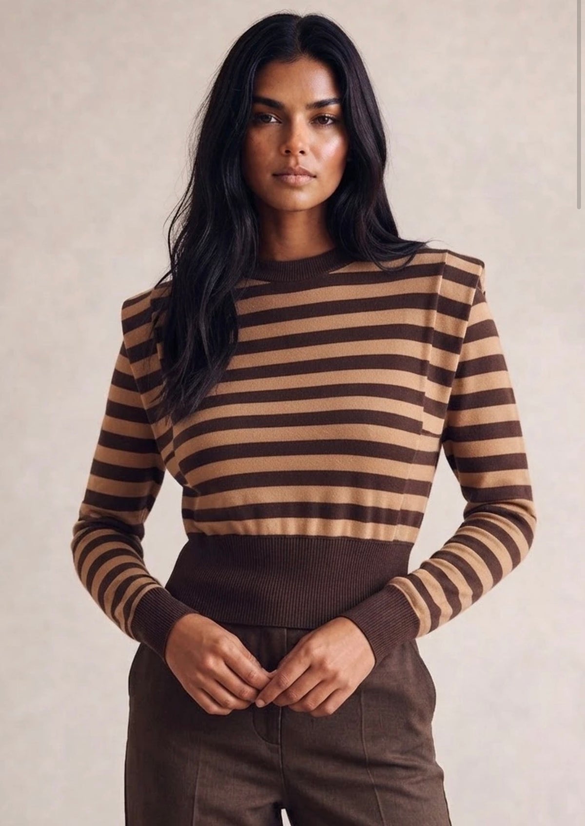 Striped Jumper With Padded Shoulders