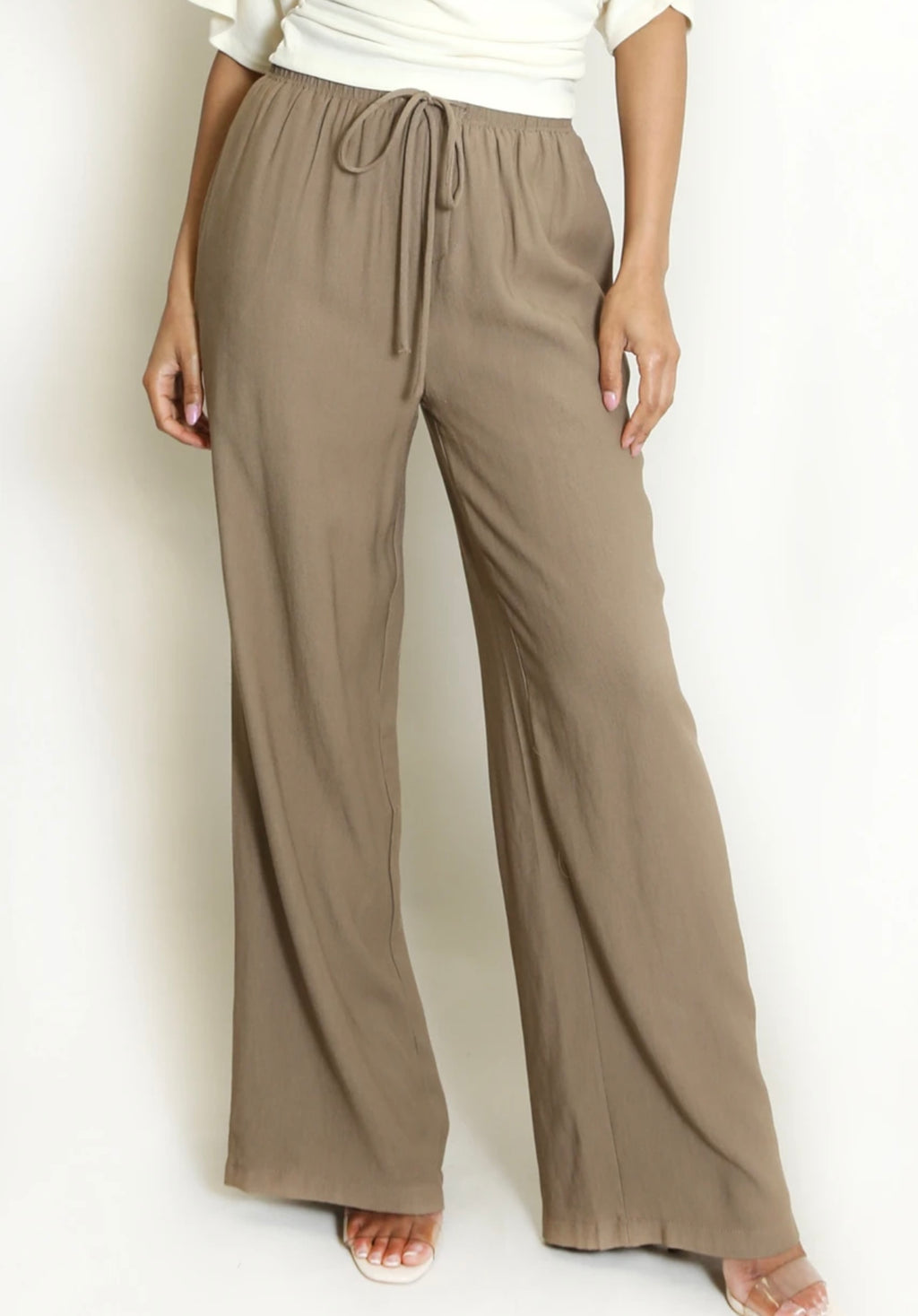Taupe Drawstring Trousers
