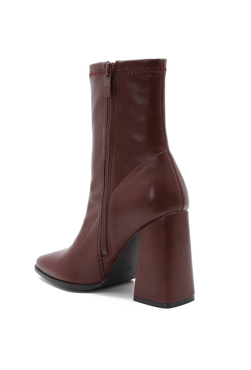 Burgundy Heeled ankle boots
