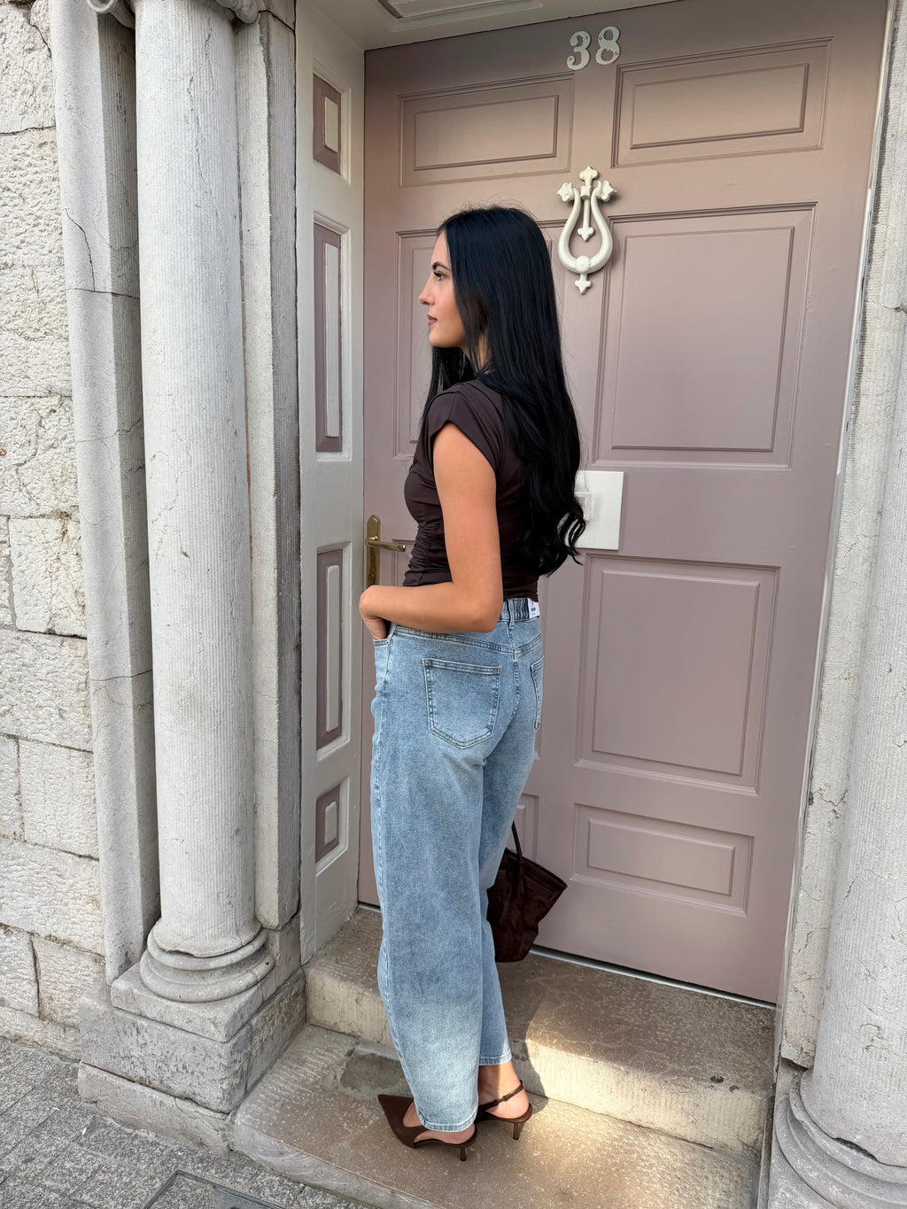 Light Blue Barrel Leg Jean