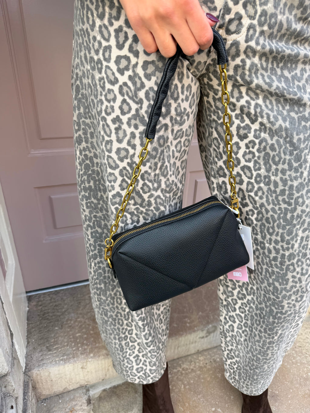 Gold Detail Chain Handle Handbag