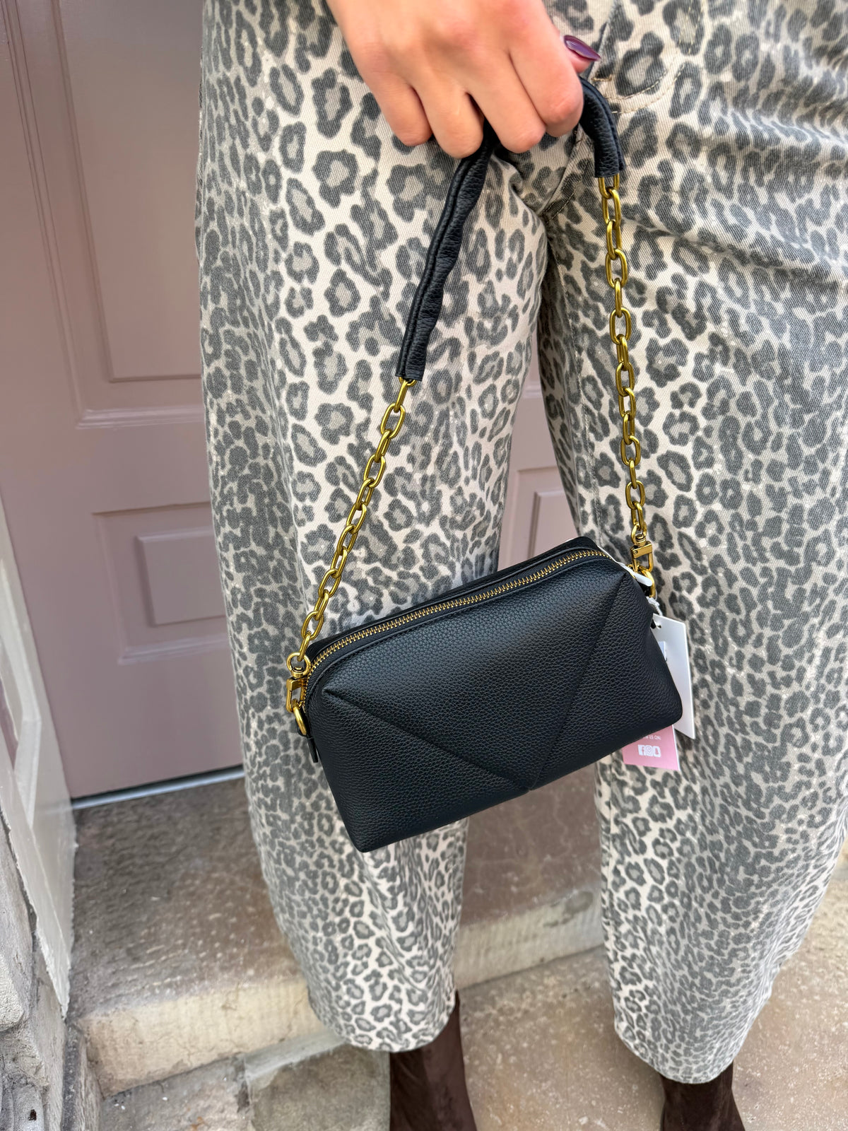 Gold Detail Chain Handle Handbag