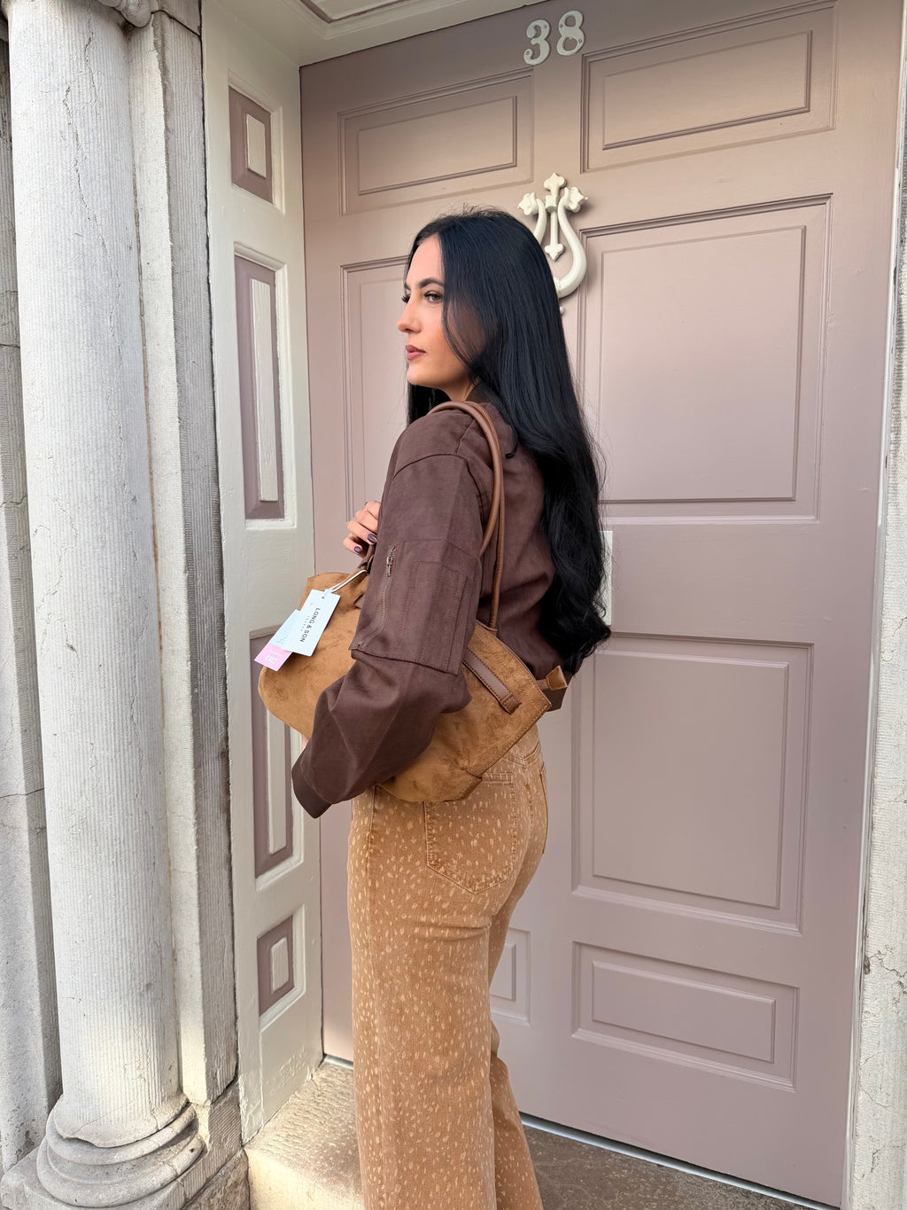 Camel Dear Print Denim Jeans