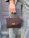 Suede And Pu Detail Handbag